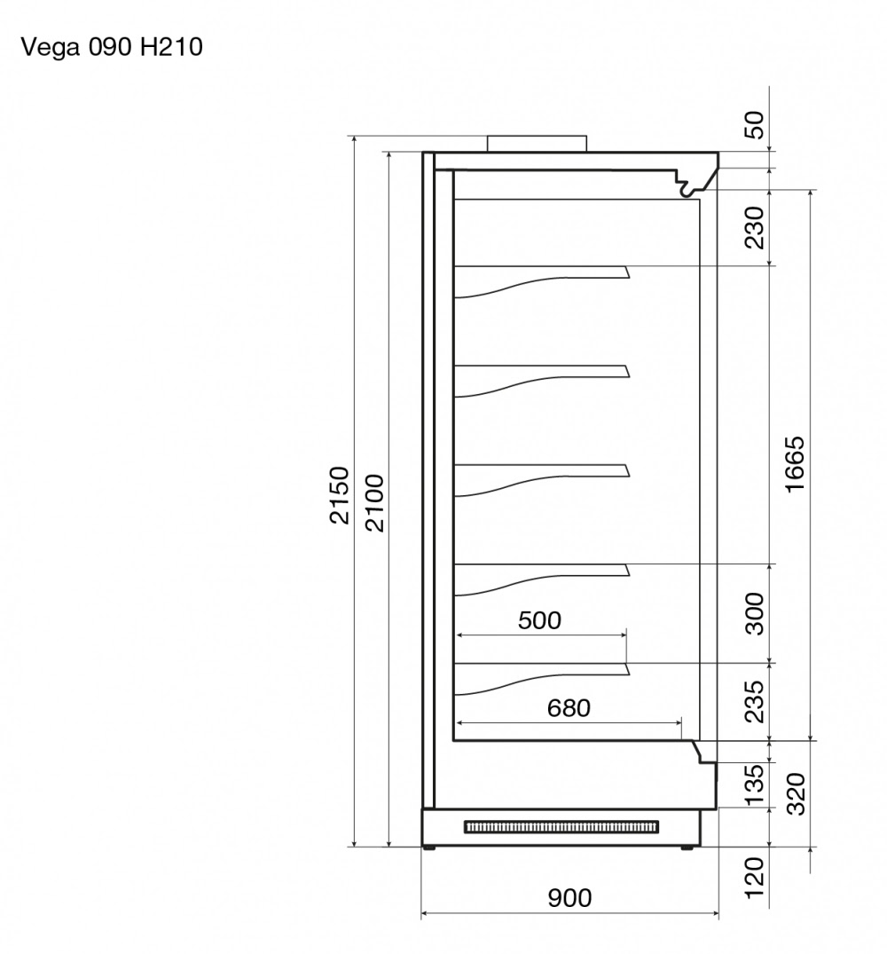Холодильная горка DAZZL VEGA 090 H210 375 - 4
