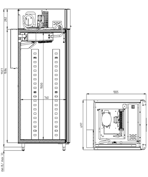 Специализированный шкаф для теста POLAIR CS107-Bakery Br Тип 2 (со стеклянной дверью) - 1