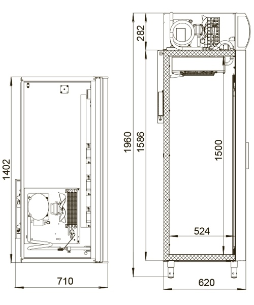 Холодильный шкаф POLAIR ШХФ-1,0 ДС - 1
