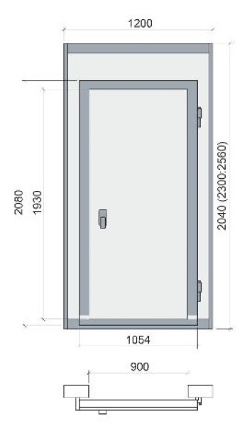 Дверной блок POLAIR 1200x2040 мм (световой проём 900x1930 мм) - 1